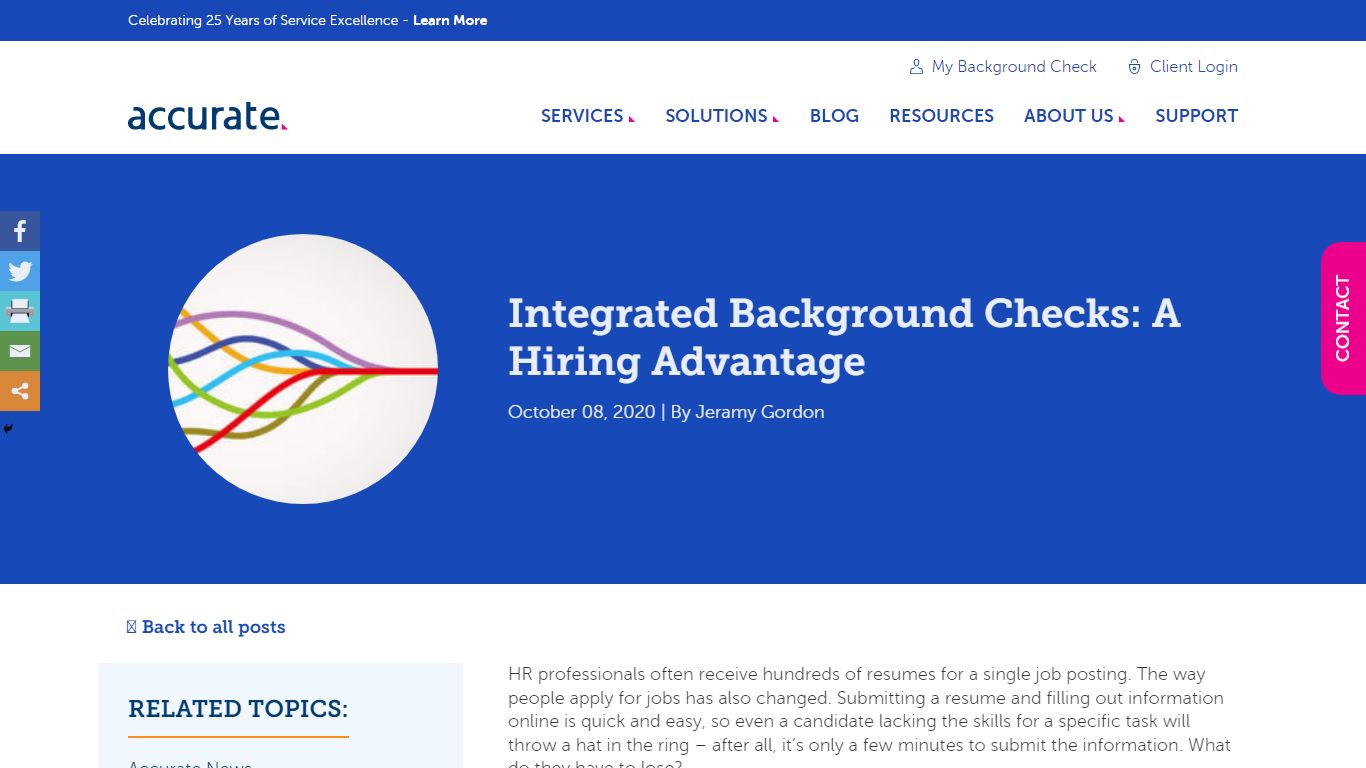 Advantages of ATS Integrated Background Checks - Accurate